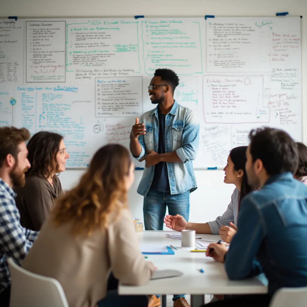 Sesión de brainstorming del equipo de Consultoría Global